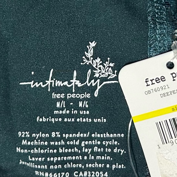 Free People M/L lace Bandeau Bra green New Strapless - Picture 4 of 4